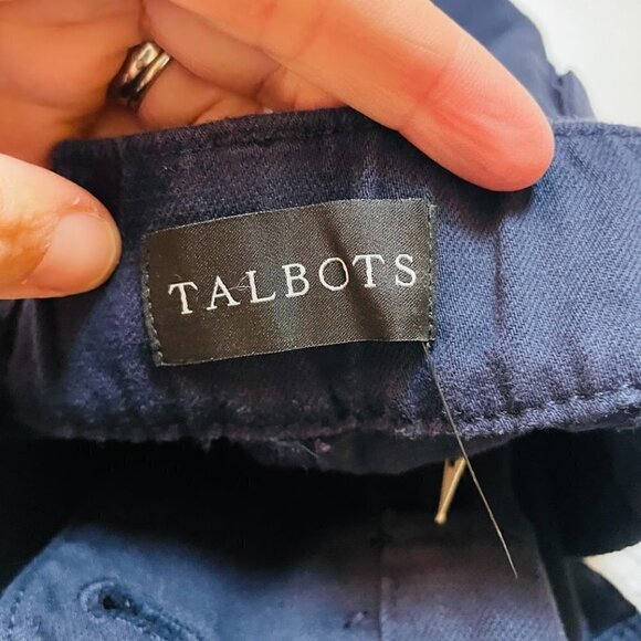 NWT Talbots Pant Trouesr High Waist Straight Leg Cargo Cropped Navy Blue Utility - Picture 10 of 14